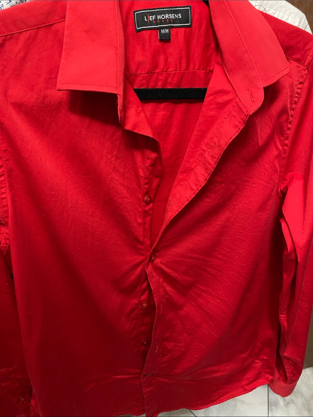 Men's Bright Red Casual Button-Down Shirt